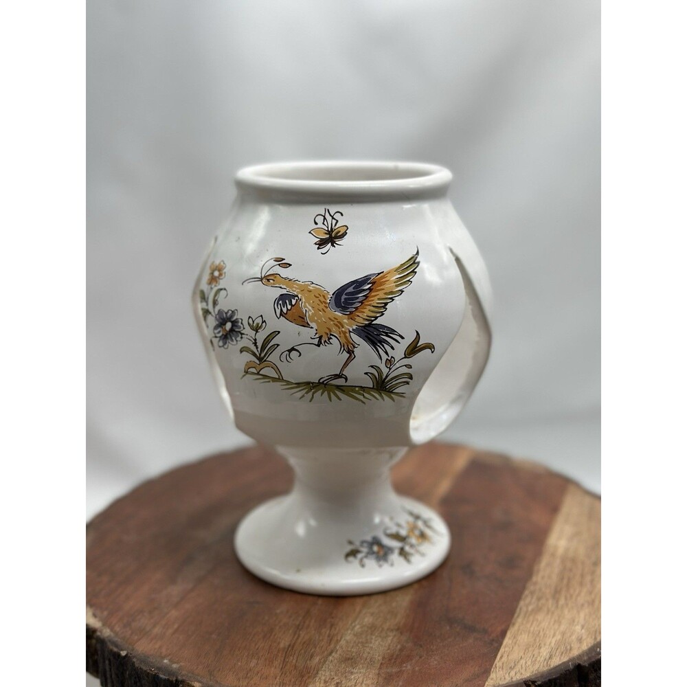L’ Atelier French Faience Moustiers France Bird Candle Tea Light